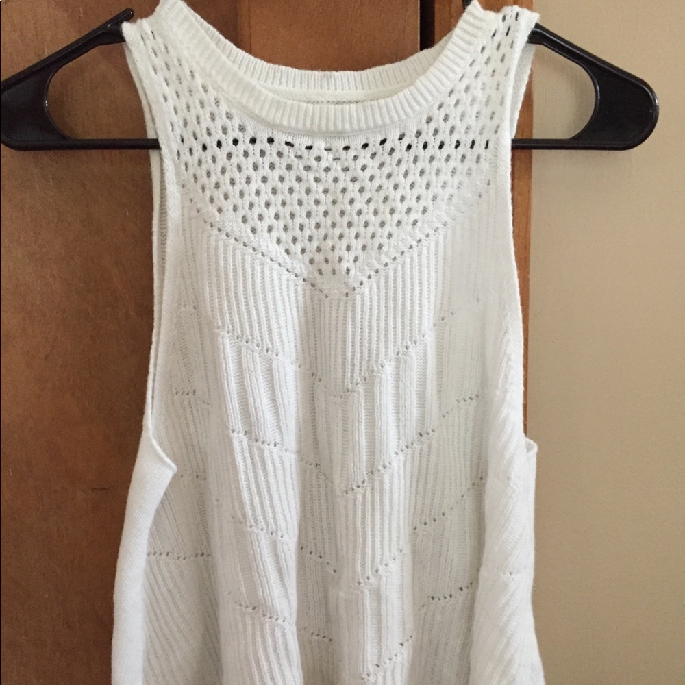White Sweater Tank Top